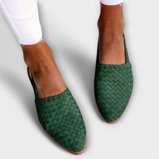 Mules de piel trenzada «Aurora»