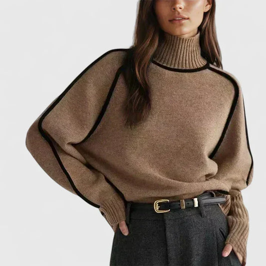 Jersey de cuello alto con ribetes «Elizandra»