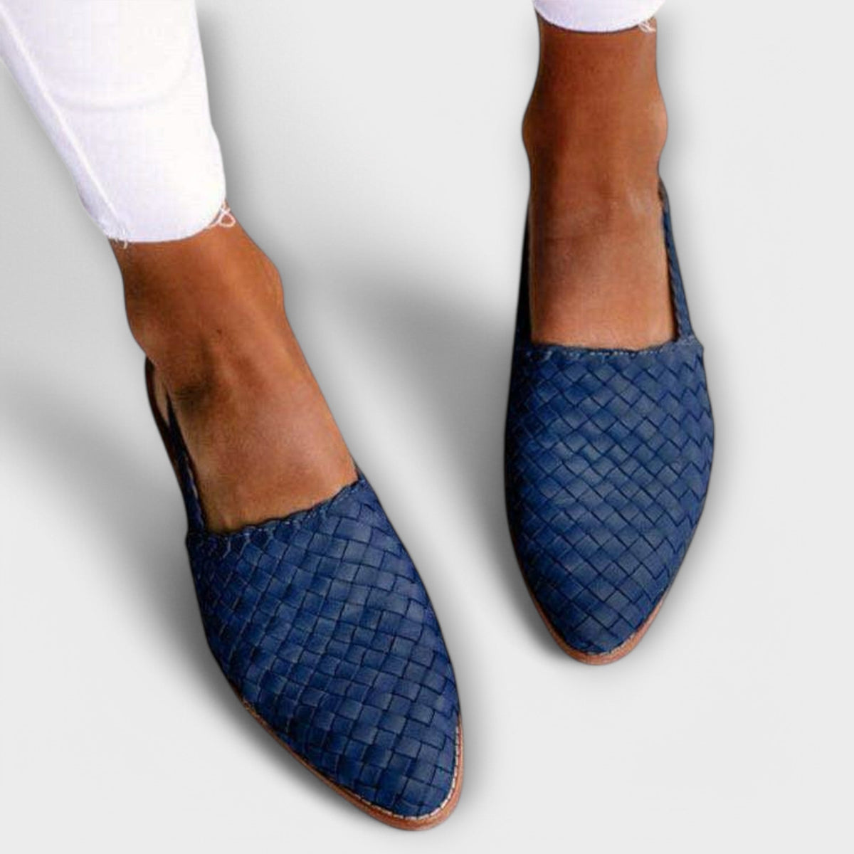 Mules de piel trenzada «Aurora»