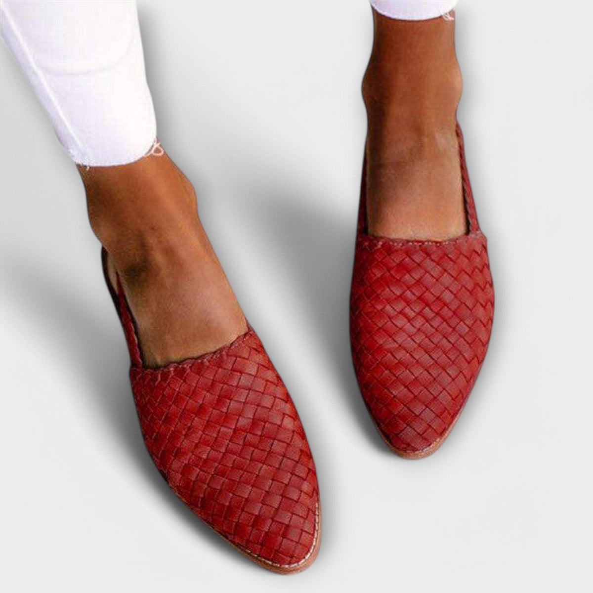 Mules de piel trenzada «Aurora»