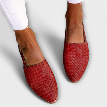 Mules de piel trenzada «Aurora»