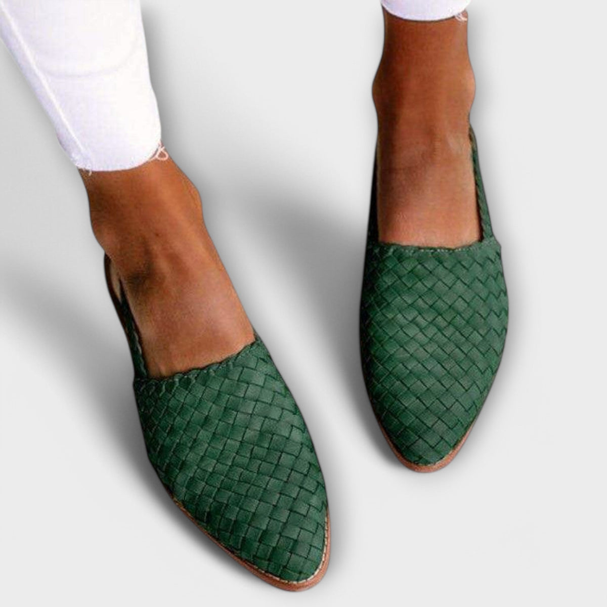 Mules de piel trenzada «Aurora»