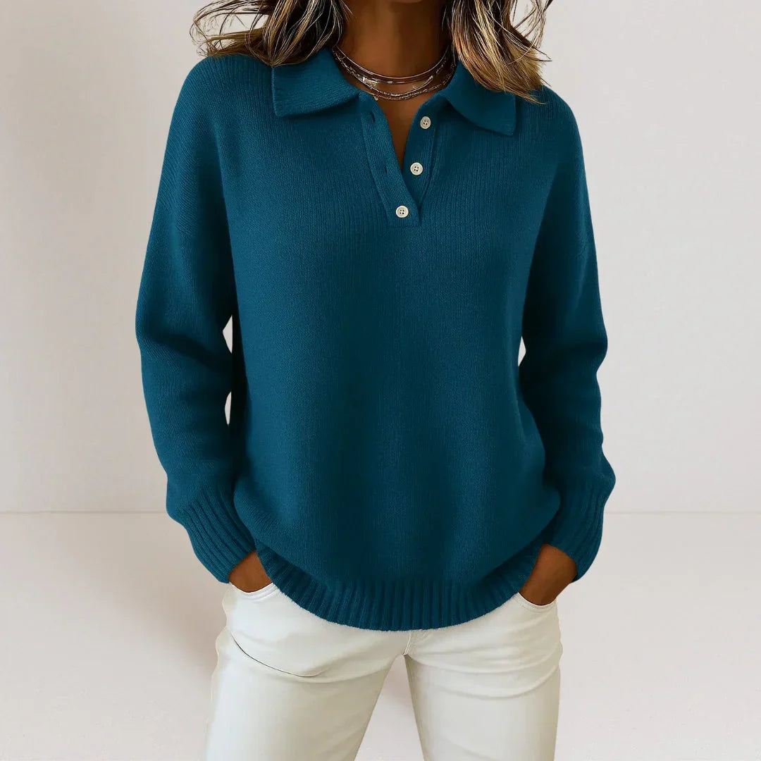 Jersey de punto con cuello polo «Isidora»