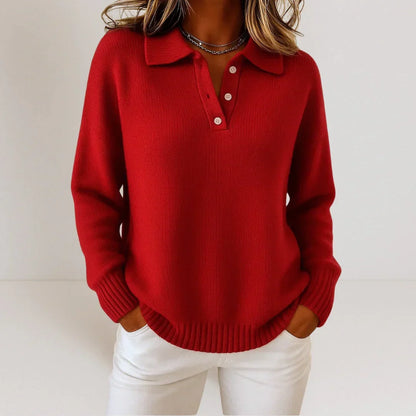Jersey de punto con cuello polo «Isidora»