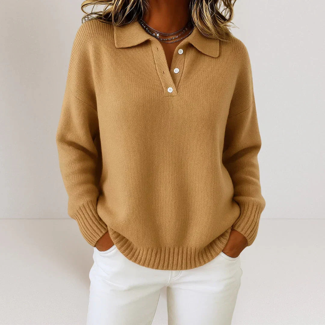 Jersey de punto con cuello polo «Isidora»