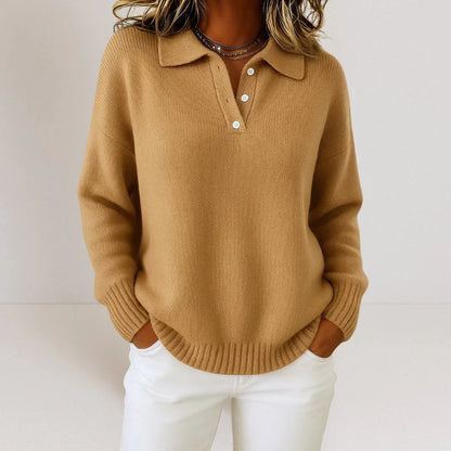 Jersey de punto con cuello polo «Isidora»
