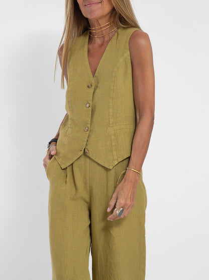 Conjunto de chaleco y pantalón ancho «Aira»