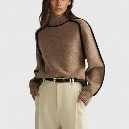 Jersey de cuello alto con ribetes «Elizandra»
