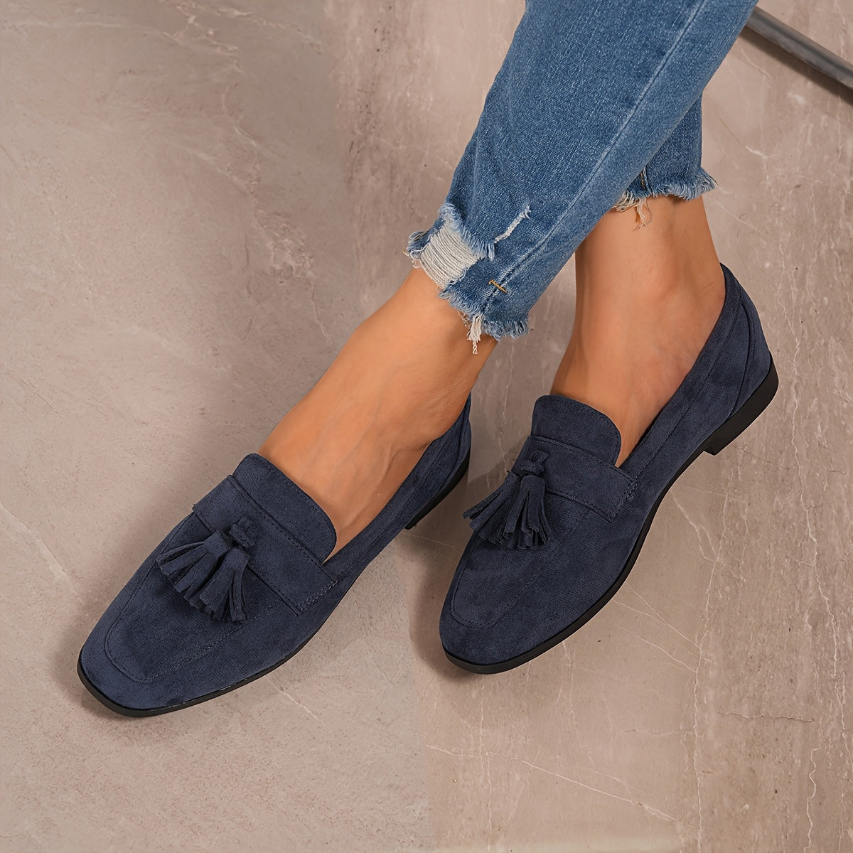 Mocasines de ante con borlas «Soléna»