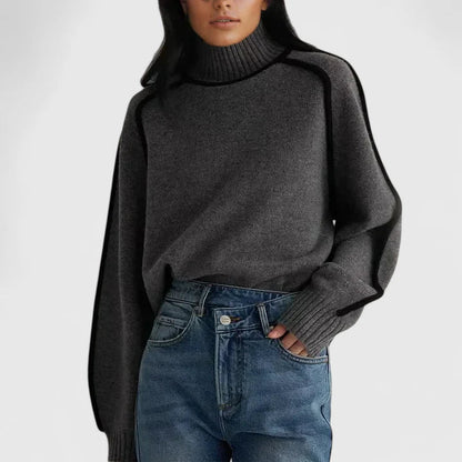 Jersey de cuello alto con ribetes «Elizandra»