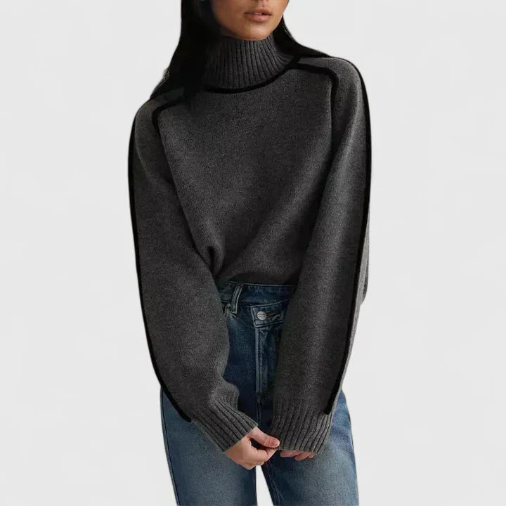 Jersey de cuello alto con ribetes «Elizandra»