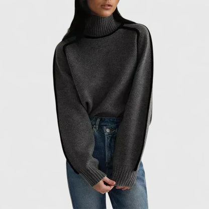 Jersey de cuello alto con ribetes «Elizandra»