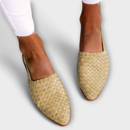 Mules de piel trenzada «Aurora»
