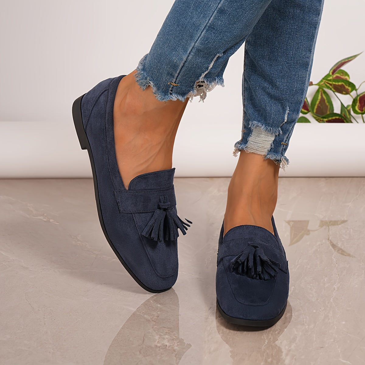 Mocasines de ante con borlas «Soléna»