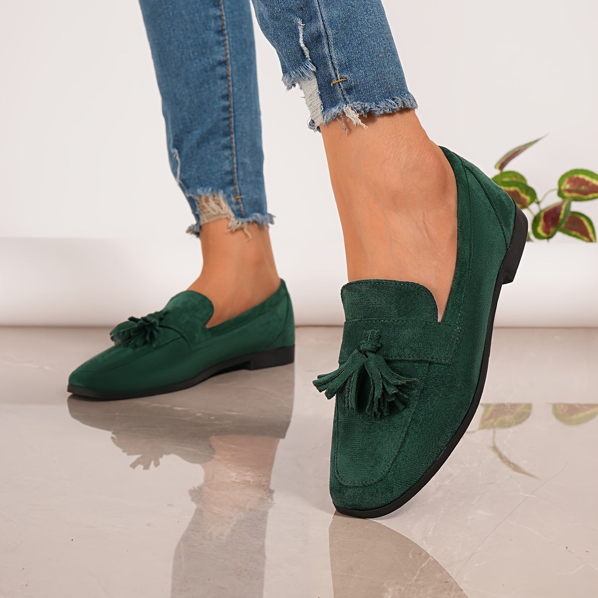 Mocasines de ante con borlas «Soléna»