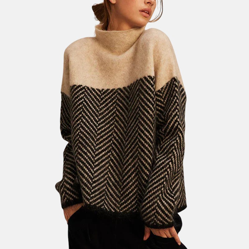 Jersey de cuello alto en espiga «Eva»