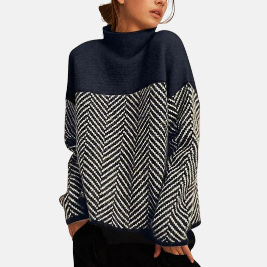 Jersey de cuello alto en espiga «Eva»