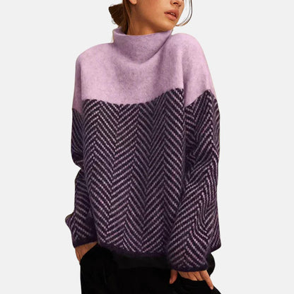 Jersey de cuello alto en espiga «Eva»