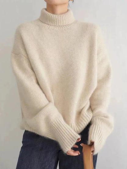 Jersey de cuello alto efecto cachemir «Anna»