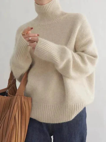 Jersey de cuello alto efecto cachemir «Anna»