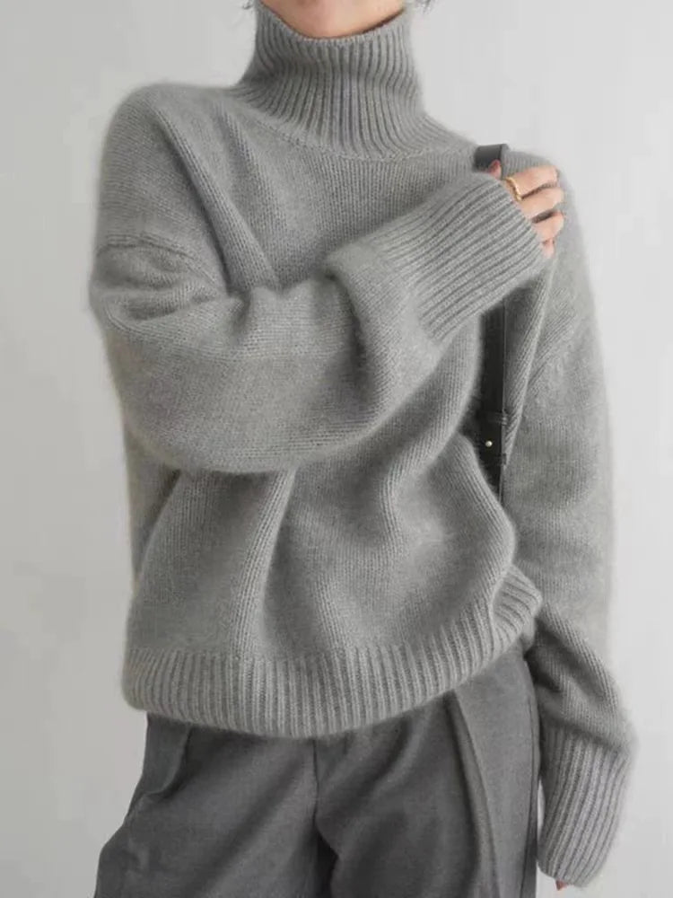 Jersey de cuello alto efecto cachemir «Anna»