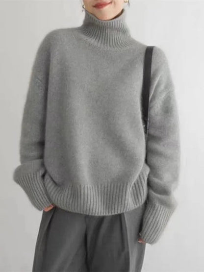 Jersey de cuello alto efecto cachemir «Anna»