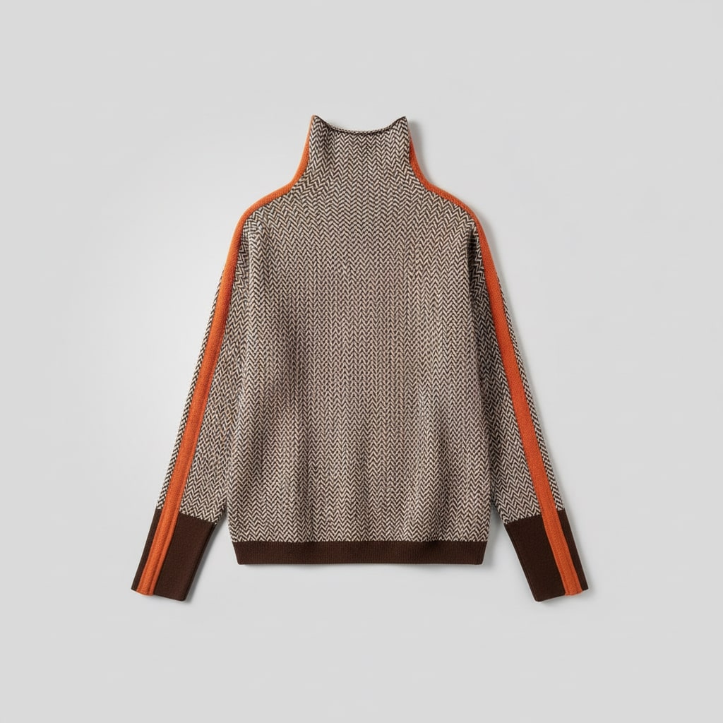 Jersey de cuello alto bicolor «Helena»