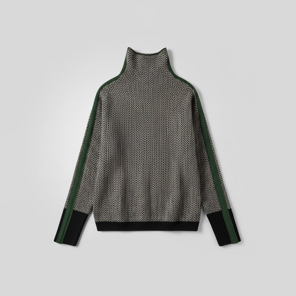 Jersey de cuello alto bicolor «Helena»