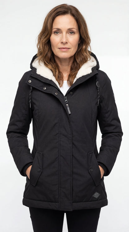 Parka impermeable con capucha de borreguito «Seravia»