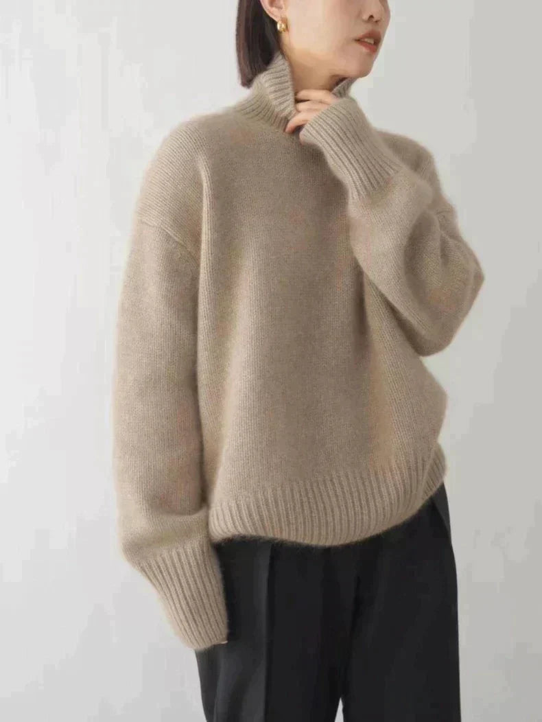 Jersey de cuello alto efecto cachemir «Anna»