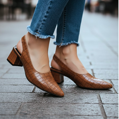 Zapatos destalonados de tacón ancho «Lynn»
