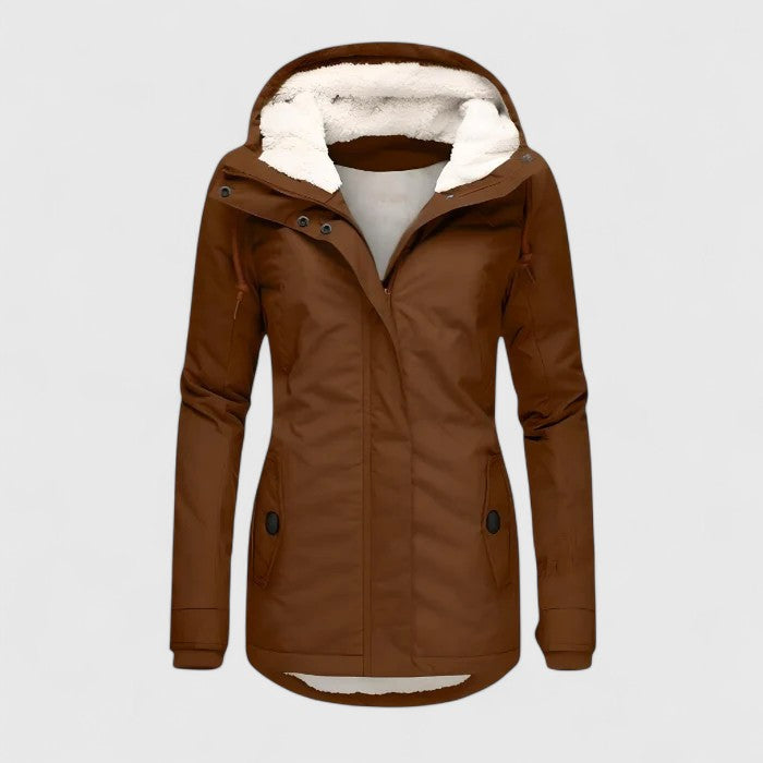 Parka impermeable con capucha de borreguito «Seravia»