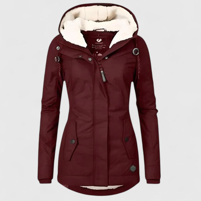Parka impermeable con capucha de borreguito «Seravia»