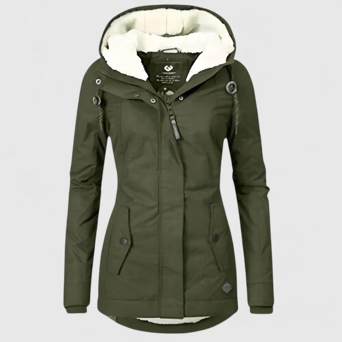 Parka impermeable con capucha de borreguito «Seravia»