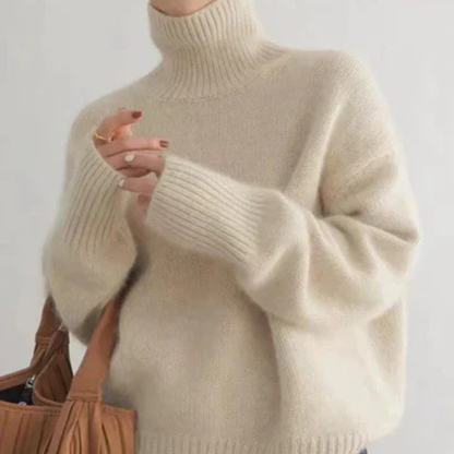 Jersey de cuello alto efecto cachemir «Anna»