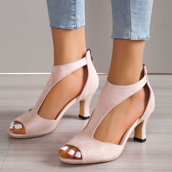 Sandalias de tacón con pulsera en T «Volmena»