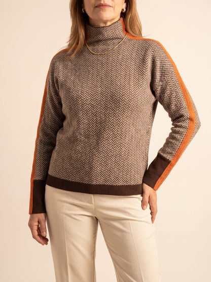 Jersey de cuello alto bicolor «Helena»