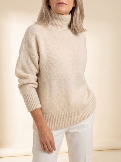 Jersey de cuello alto efecto cachemir «Anna»