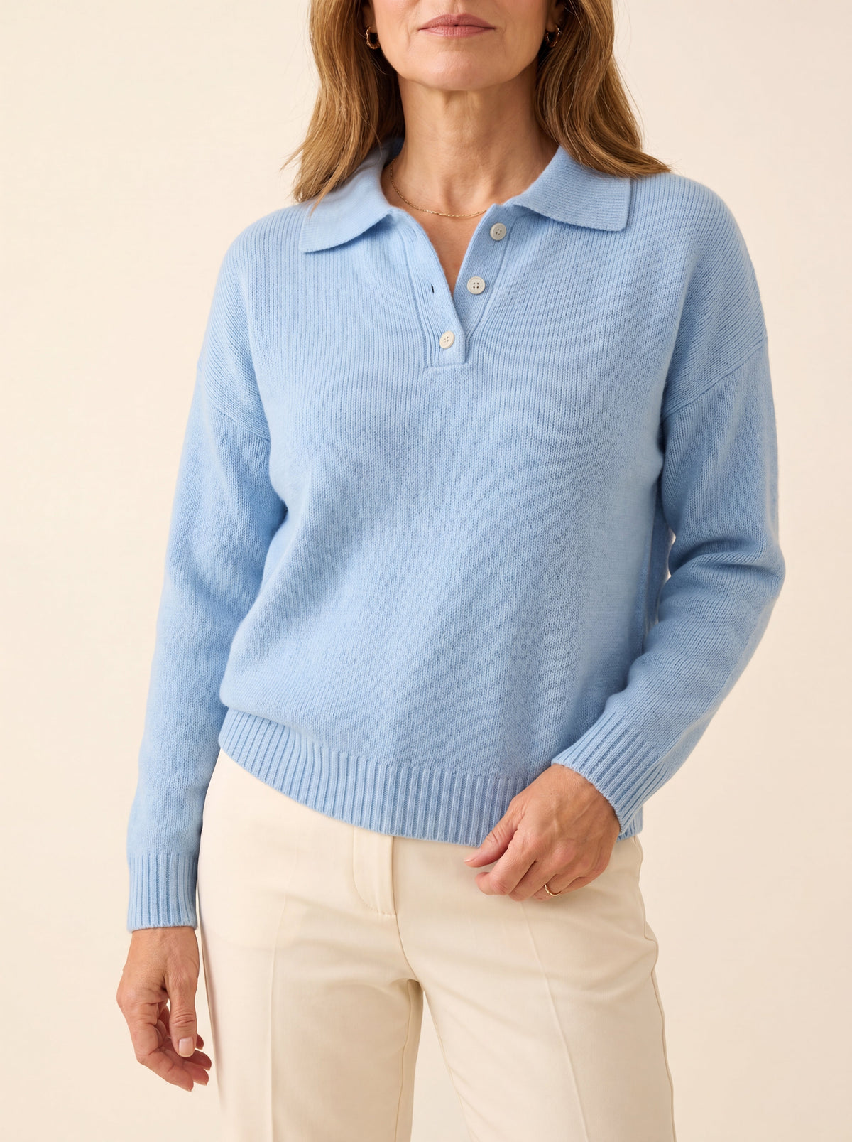 Jersey de punto con cuello polo «Isidora»
