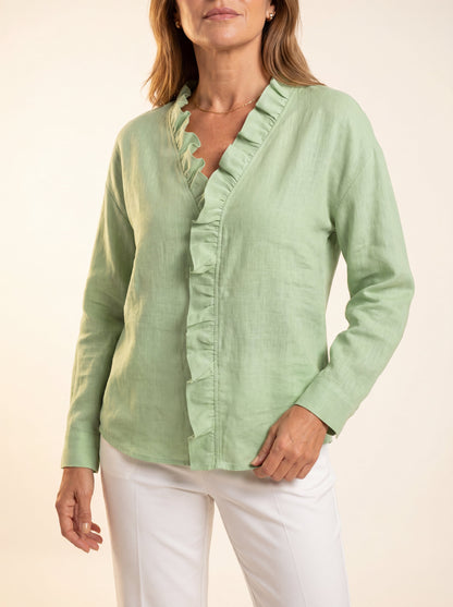 Blusa de volantes con escote en V «Chiara»