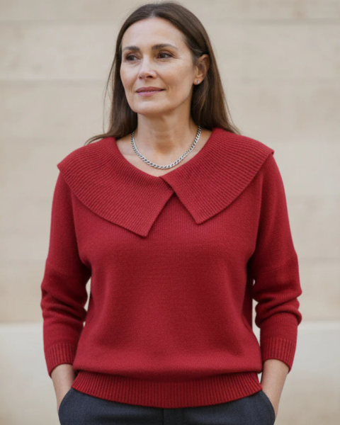 Jersey con cuello solapa «Marlene»