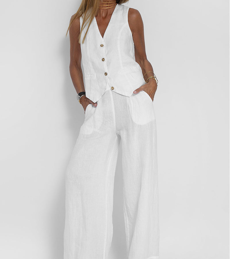 Conjunto de chaleco y pantalón ancho «Aira»