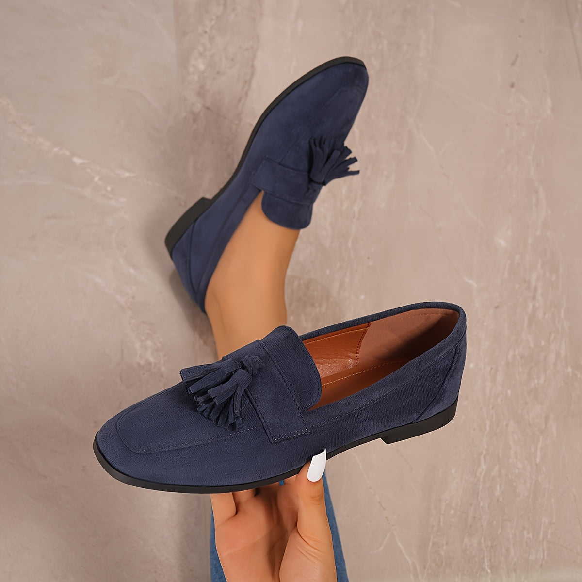 Mocasines de ante con borlas «Soléna»