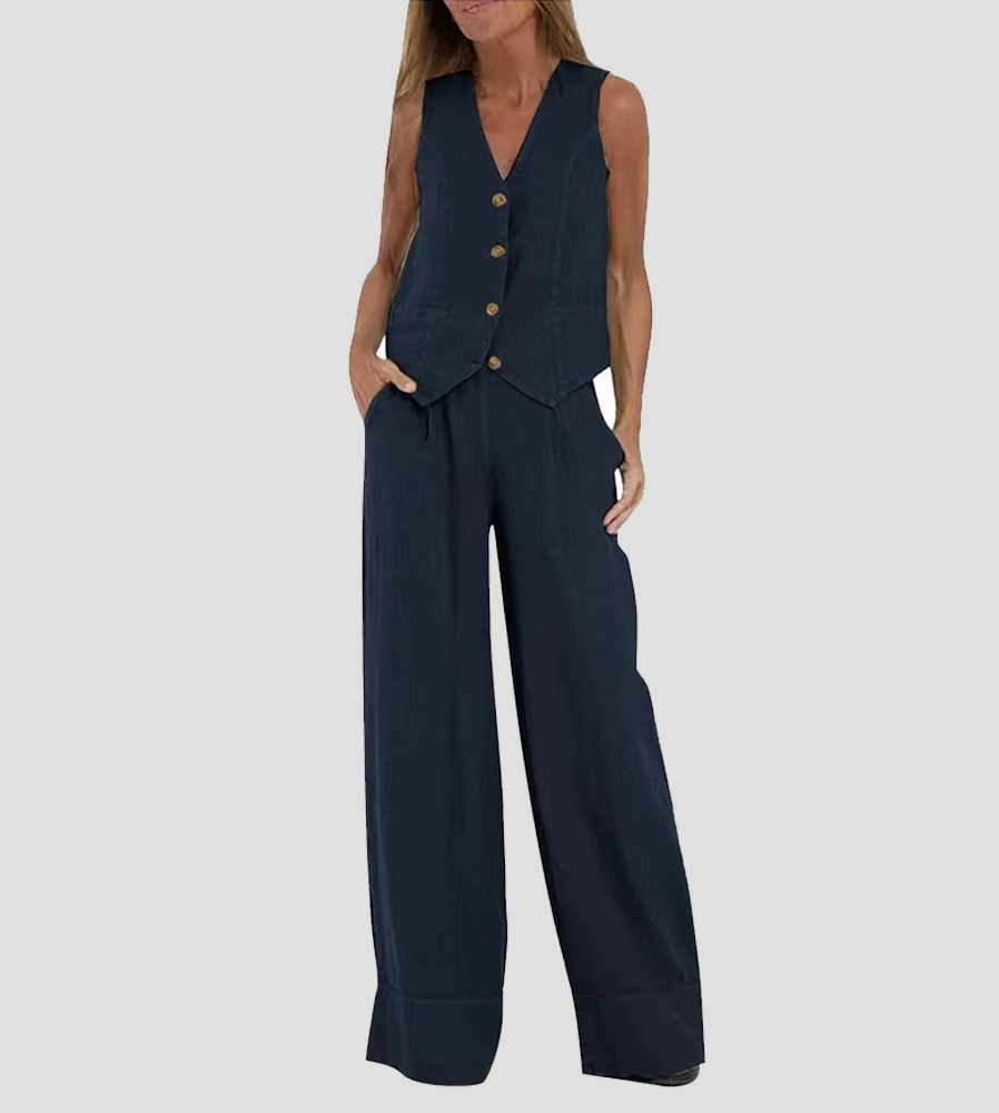Conjunto de chaleco y pantalón ancho «Aira»