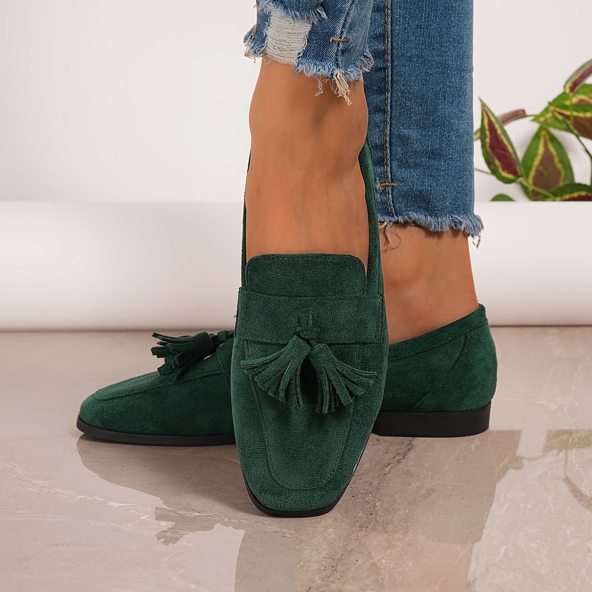 Mocasines de ante con borlas «Soléna»