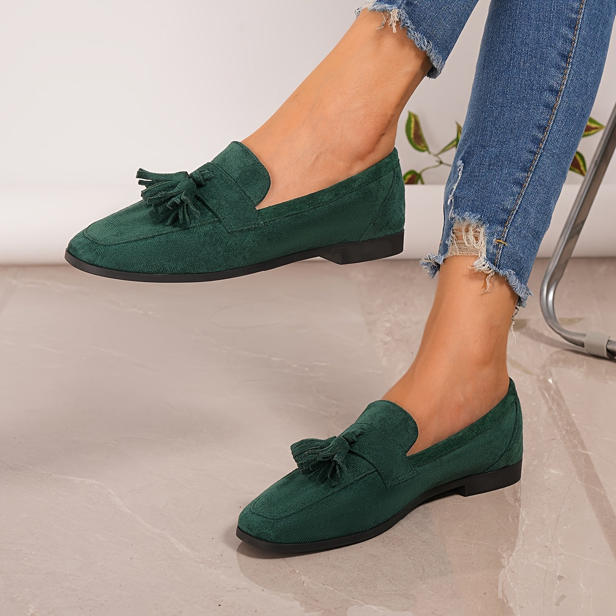 Mocasines de ante con borlas «Soléna»
