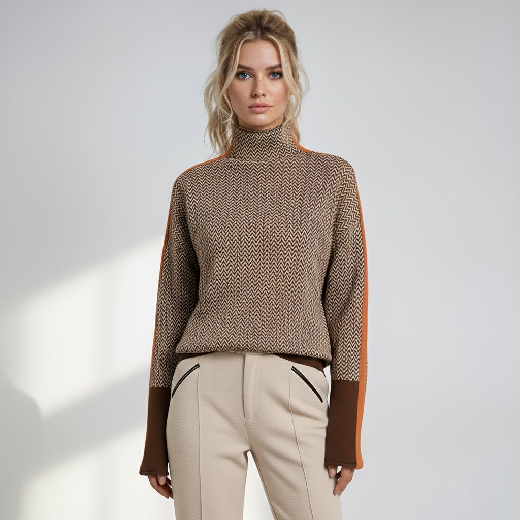 Jersey de cuello alto bicolor «Helena»