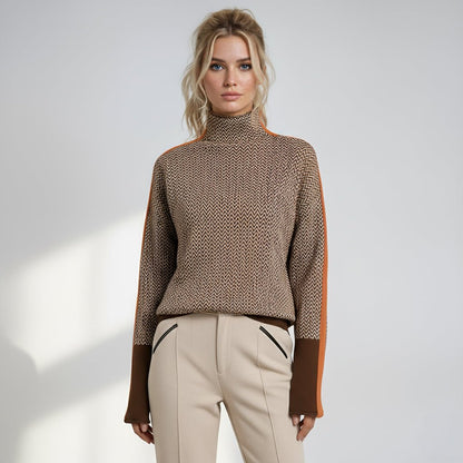 Jersey de cuello alto bicolor «Helena»