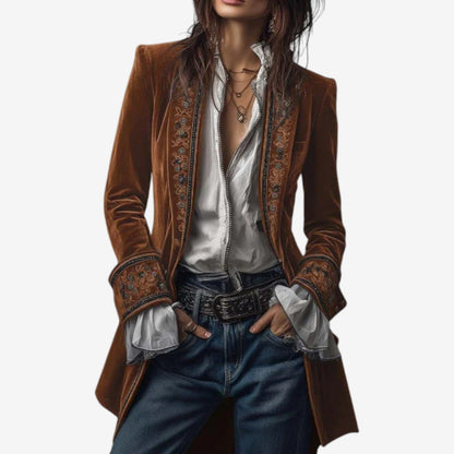Blazer de terciopelo bordado «Constance»