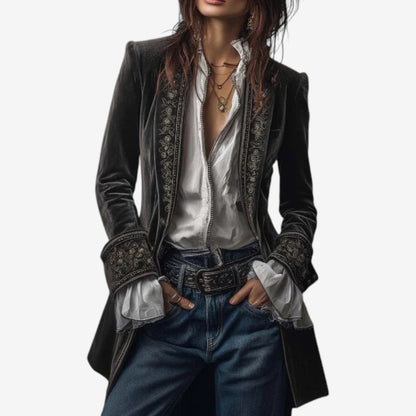 Blazer de terciopelo bordado «Constance»